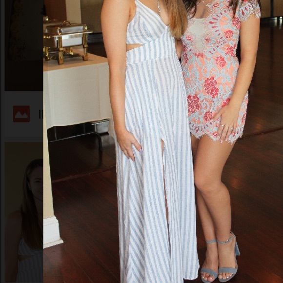 Striped maxi with open tie back - Picture 1 of 3